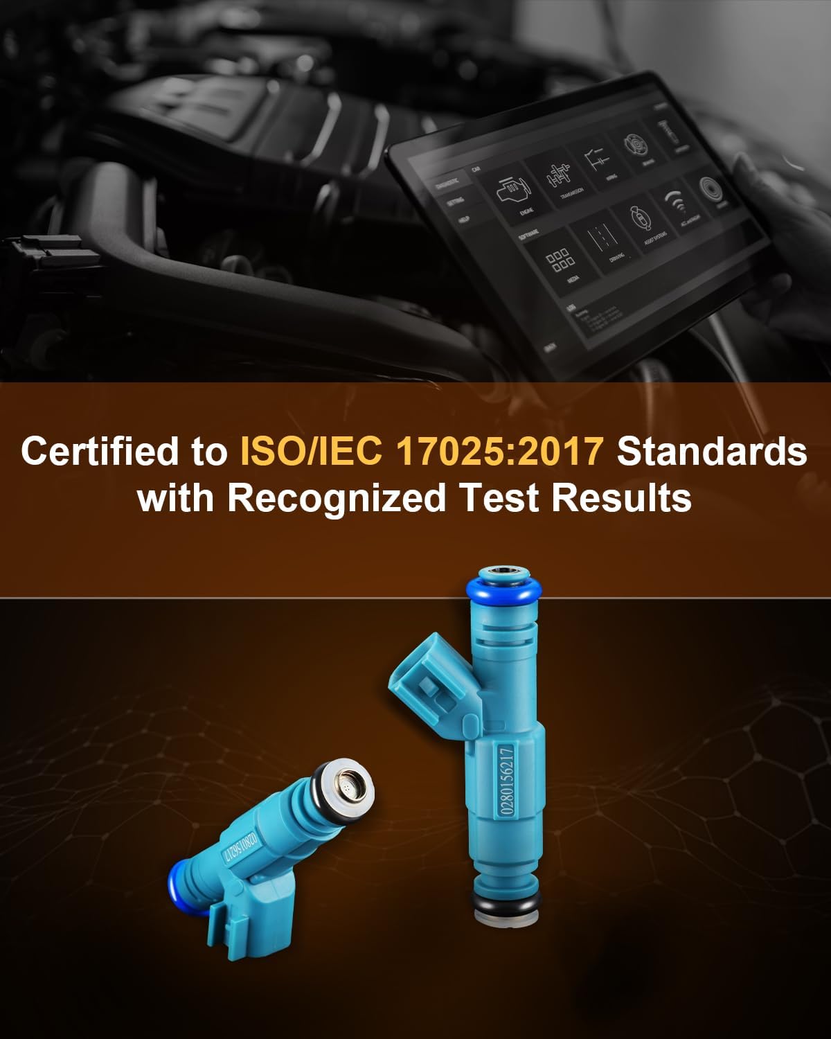0280156217 V10 6.8L Fuel Injectors Fits For:-Ford E350 E450 Super Duty 2004 2005 2006 2007, E350 Club Wagon 2005, Replacement for FJ952 4C2Z9F593DA (Set of 10)