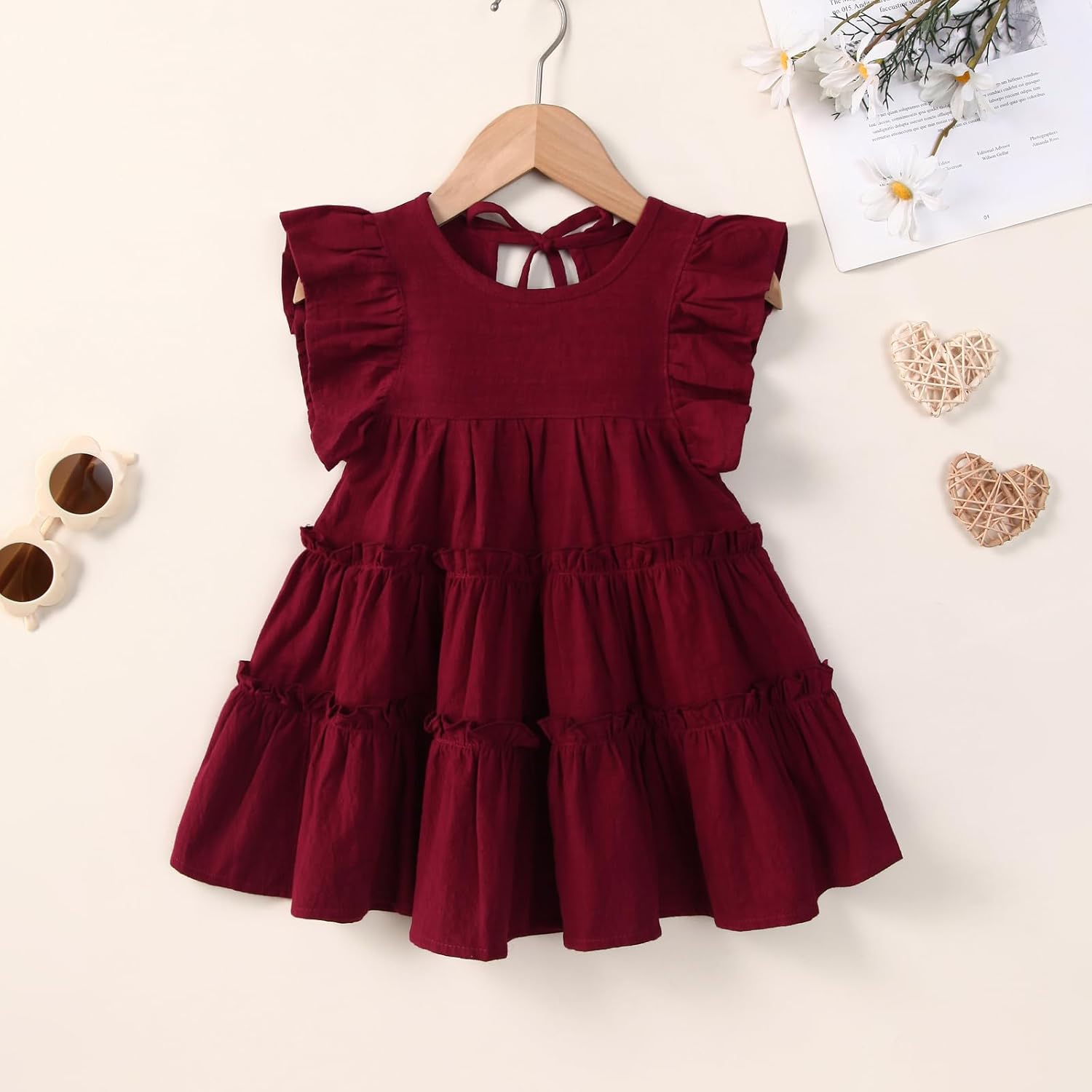 Toddler Baby Girl Dress Summer Cotton Linen Ruffle Halter Sleeveless Kids Casual Beach Party Dresses 1-6 Years - Image 2