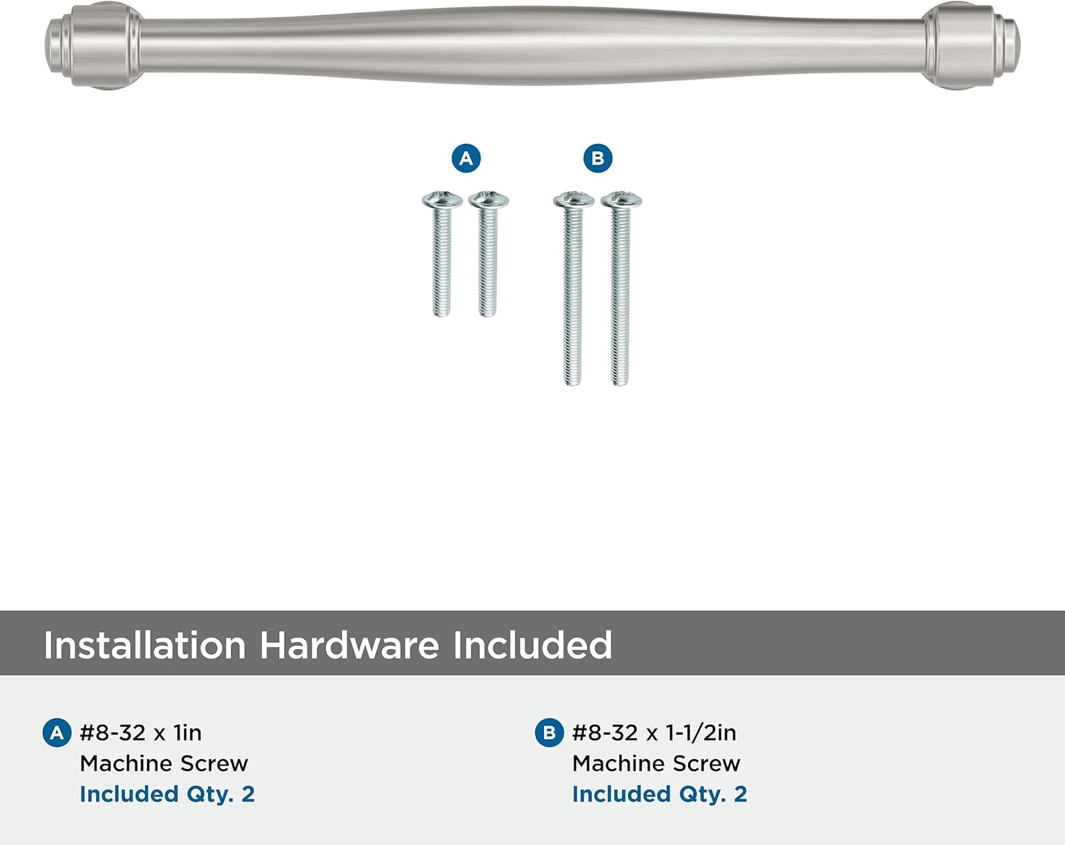 Amerock Enlivity 6-5/16 inch (160mm) Center-to-Center Satin Nickel Cabinet Pull, BP37724G10