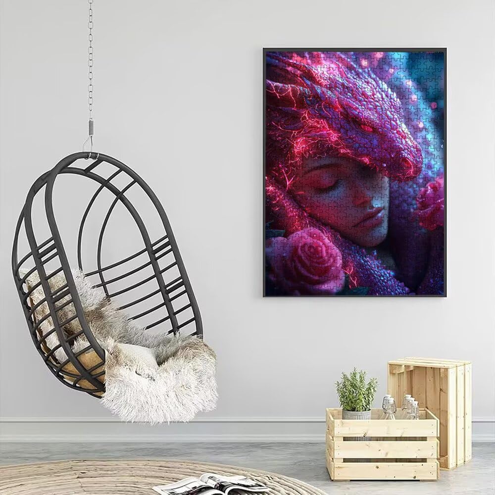 Puzzle 4000 sztuk, Dragon Woman puzzle dla dorosłych 4000, drewniane puzzle, klasyczne gry edukacyjne, niemożliwe wyzwanie, rodzina gier, kreatywny prezent DX0YL1-589