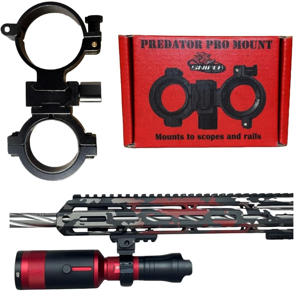 Predator Pro Mount – Universal Light Mount for Scopes/Rifles – Height Adjustable, Windage/Elevation Aligned – Fits 35mm, 30mm, 1” Tubes and Picatinny Rail Mounts