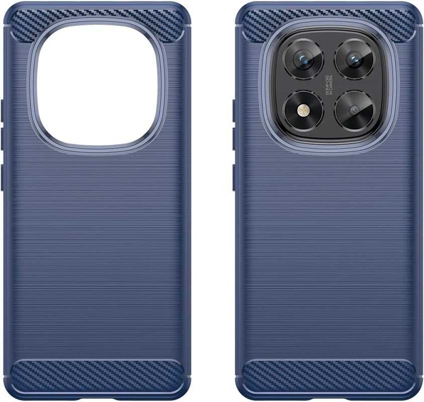 Image of NPRC Hybrid Ultra Slim Protective Case TPU Non-Slip Carbon Fiber Texture Shockproof Case Cover for Poco x7 - Blue