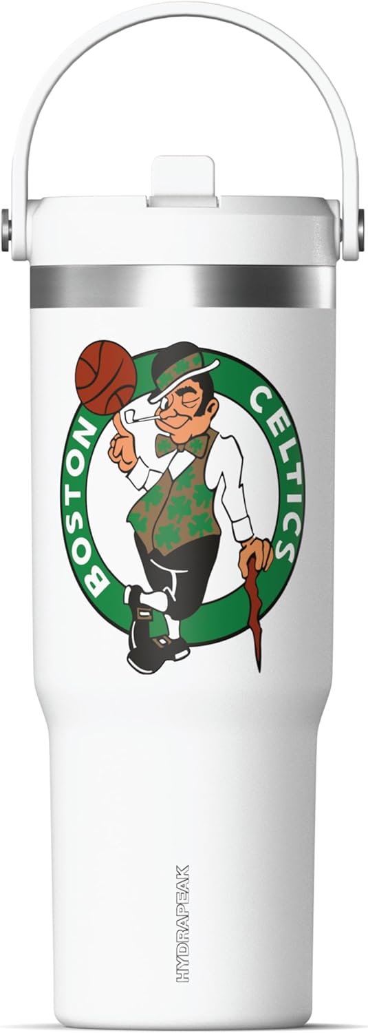 Hydrapeak x NBA Officially Licensed Nomad 32 Oz Stainless Steel Tumbler with Handle and Straw Lid In A Gift Box (Boston Celtics) - Image 2