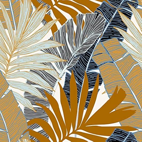 ReWallpaper Tropical Leaf Wallpaper Peel and Stick Wallpaper Banana Leaf Wallpaper Removable Contact Paper for Cabinets Drawers Walls DIY Boho Tan Palm Leaf Wallpaper Waterproof Vinyl Roll 17.5in×10ft Cover