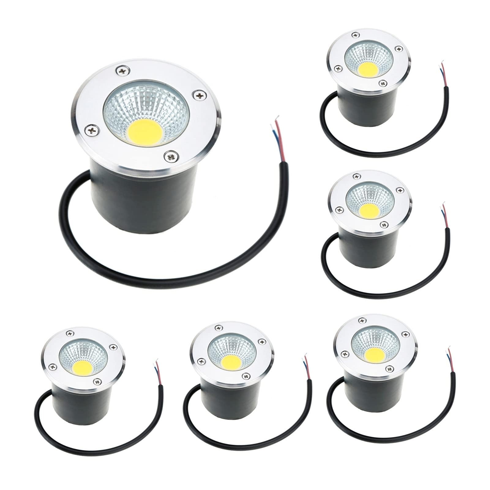 Lampe de jardin enterrée rectangulaire et étanche pour un balisage lumineux au sol durable