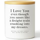 Gifts for Him Her Couple Valentine’s Day I Love You Soy Wax Candle Romantic Gift for Girlfriend Boyfriend Wife Husband, Couples Living Together Snoring Gift for Women Men Couples Valentine Candle