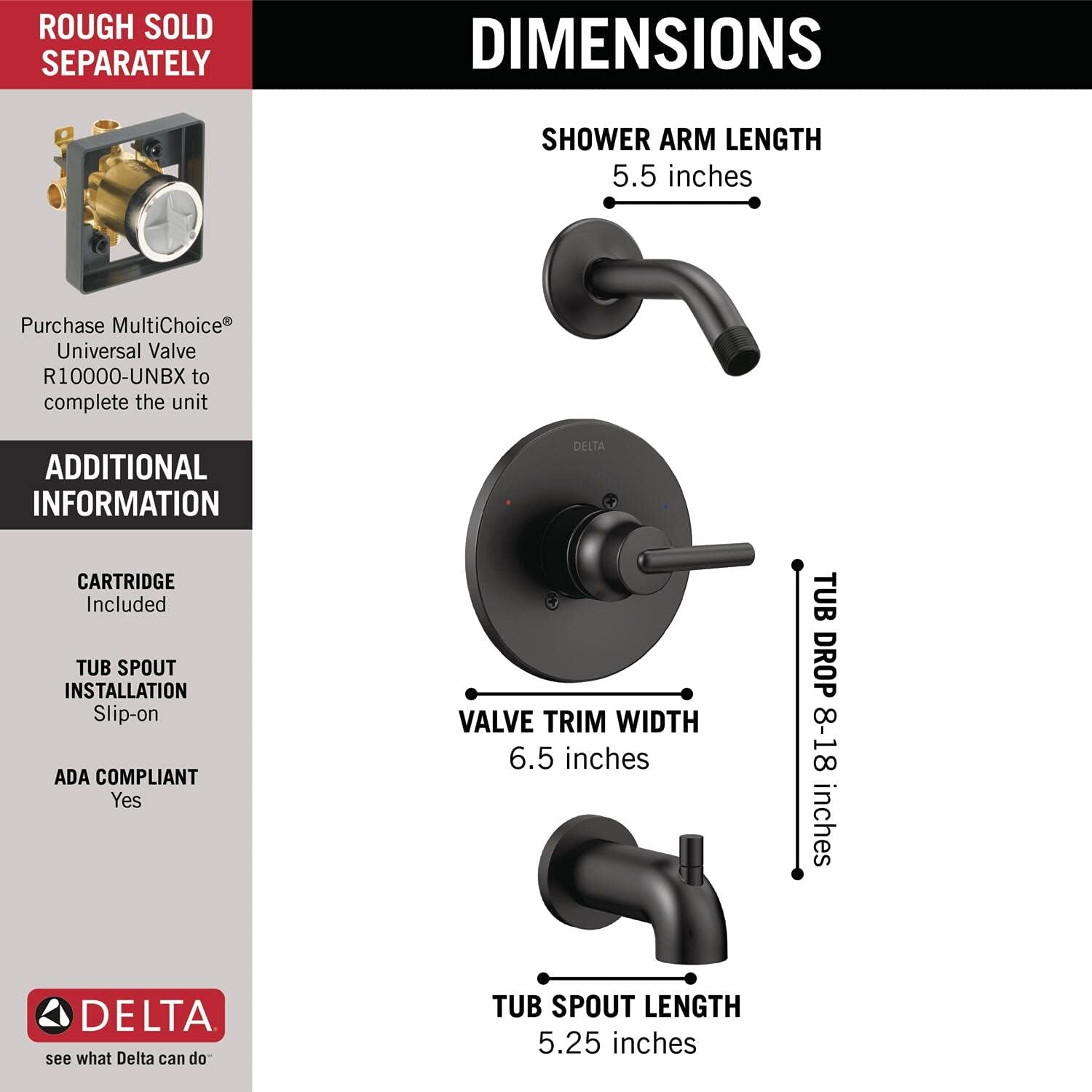 Flаѕh Dеаlѕ - 40% оƒƒ Delta Faucet Trinsic 14 Series Single-Handle Delta Shower Trim Kit, Matte Black Shower Fixture, Matte Black T14459-BLLHD (Shower Head & Valve Sold Separately)