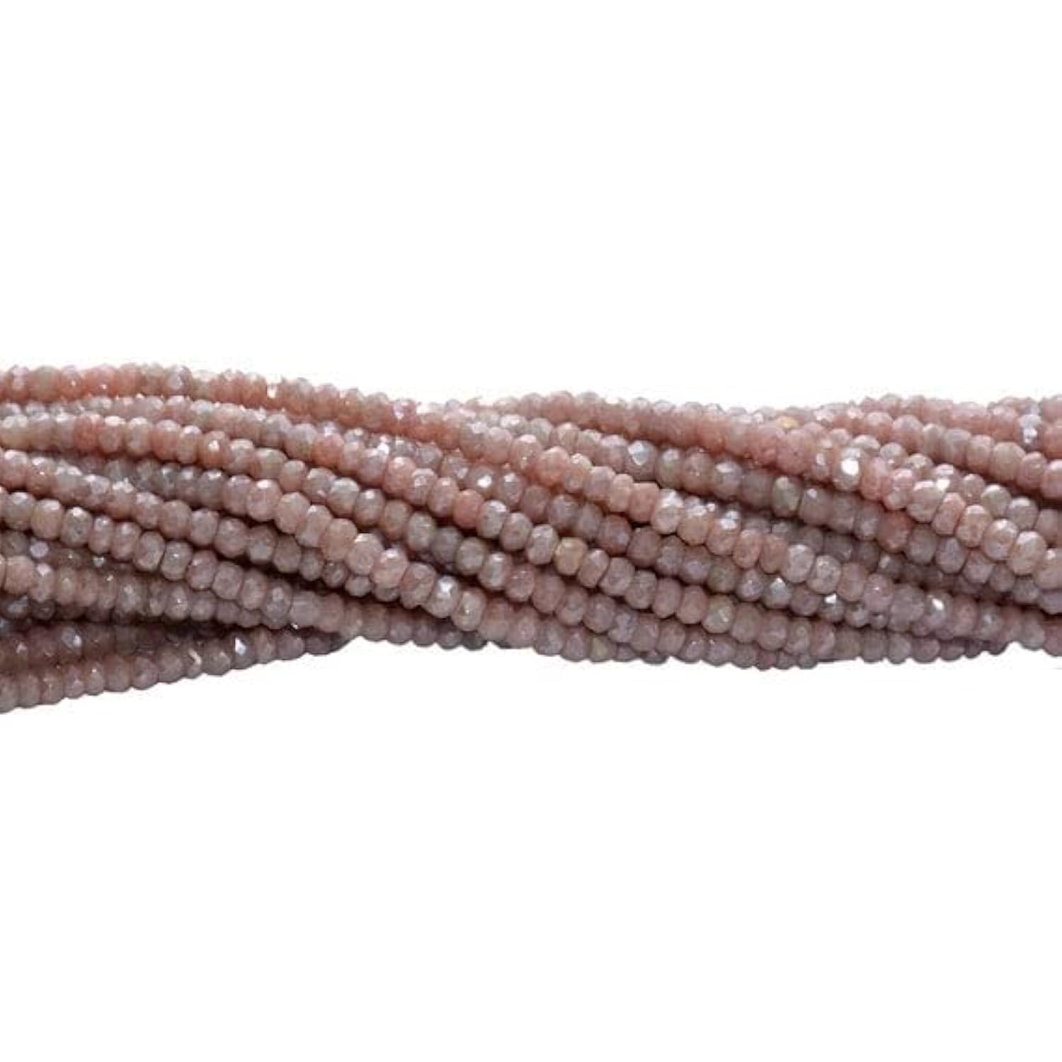Beads peach silverite de qualité premium, petites rondelles facettées pour joaillerie