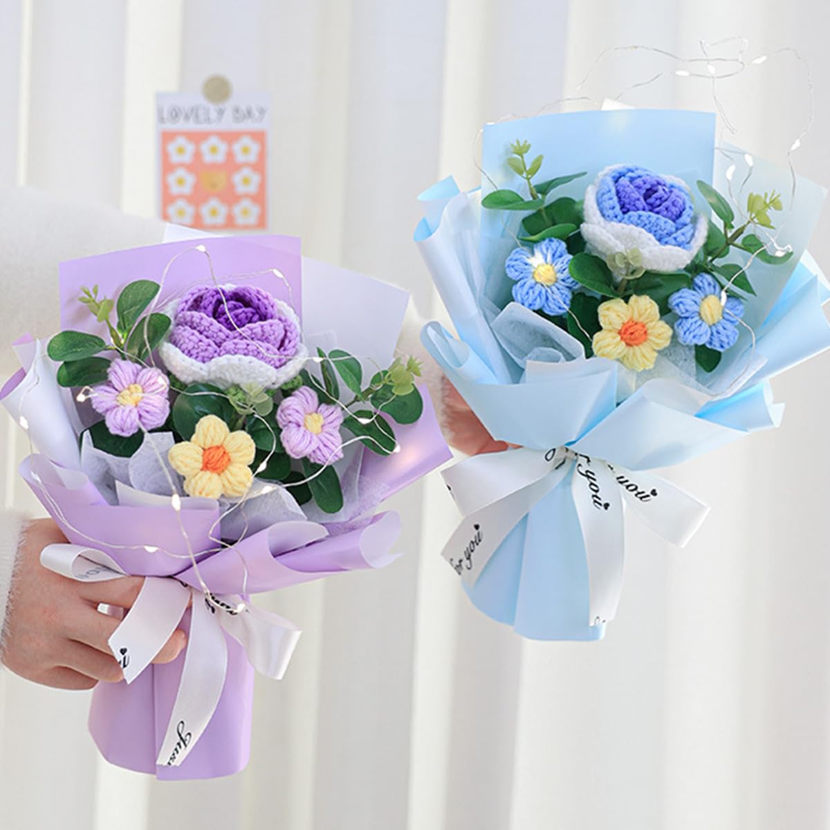 Amazon.co.jp: ニットフラワーブーケ ハンドメイド 枯れないお花束