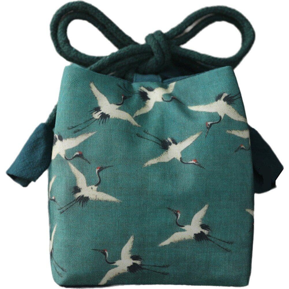 Rangement de service à thé vintage pochette brodée de protection