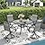 DIFY 5 Pieces Outdoor Patio Dining Set, 4 Grey Textilene Swivel Dining Chairs and 40.6" Grey Round Dining Table, Metal Outdoor Table and Chairs for Lawn Garden Backyard Deck