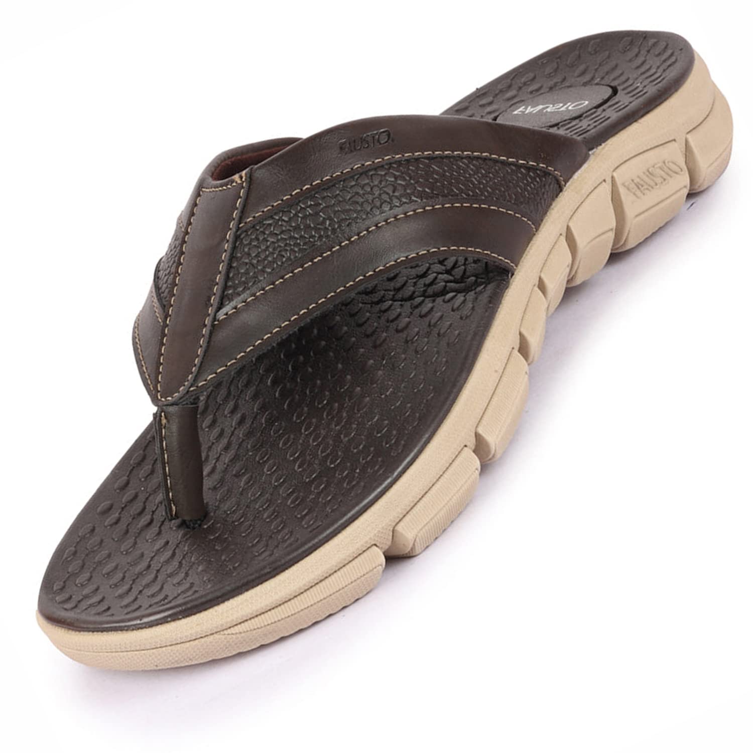 FAUSTO Mens FST KI-4801 BROWN-43 Brown Phylon Sole Flexible Ultrasoft Outdoor Slippers (9 UK) (B08ZL1SLG8) Amazon Price History, Amazon Price Tracker