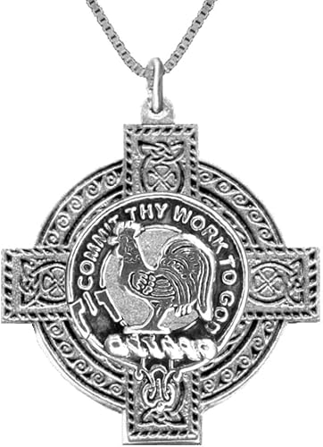 Sinclair Scottish Clan Crest Celtic Cross Pendant
