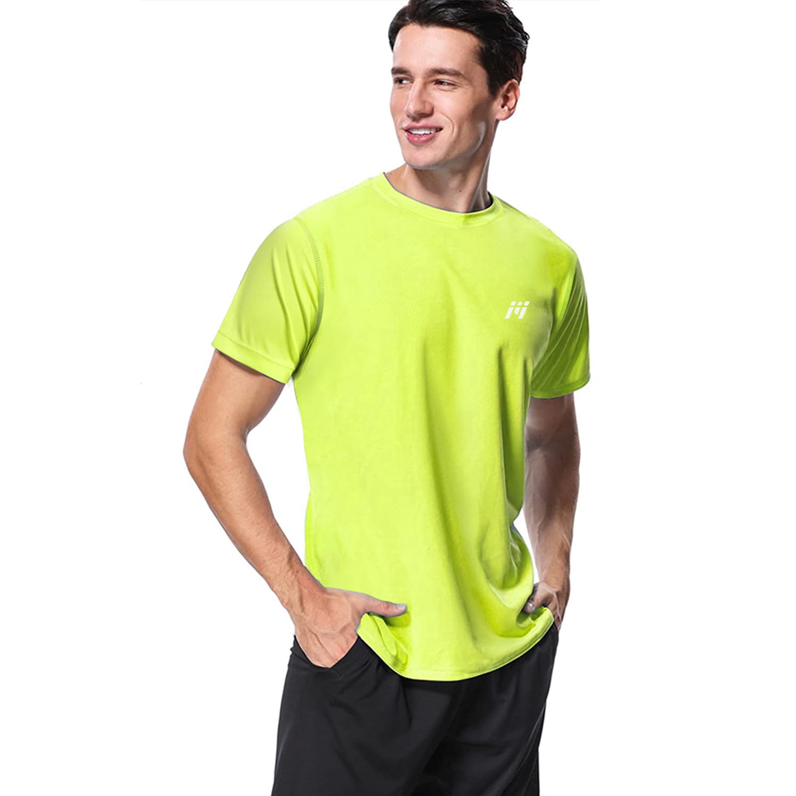 MeetHoo Men's Swim Shirt Rash Guard, UPF50+ UV Sun Protection Quick Dry SPF Short Sleeve Fishing Beach T-Shirts