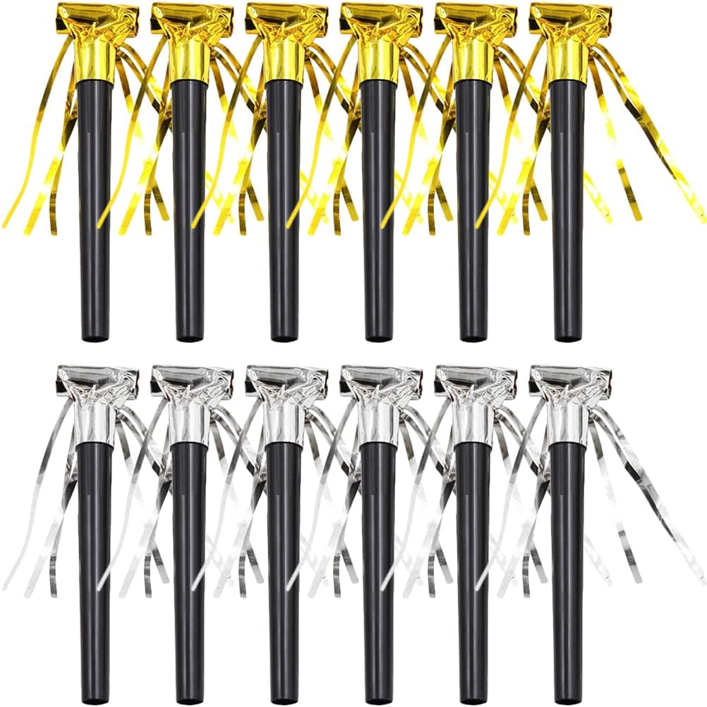 LUOZZY 60Pcs Gold Noise Makers for Sporting Events Party