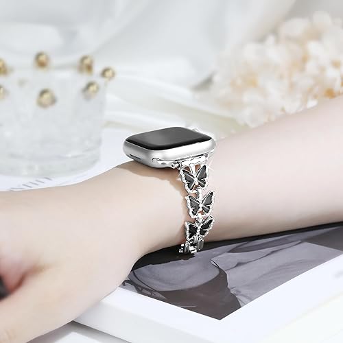 Miniatura 4 de wipalor Correa de mariposa para Apple Watch de 1.772 pulgadas, 1.732 pulgadas, 1.654 pulgadas, 1.732 pulgadas, 1.732 pulgadas, para mujer, correa