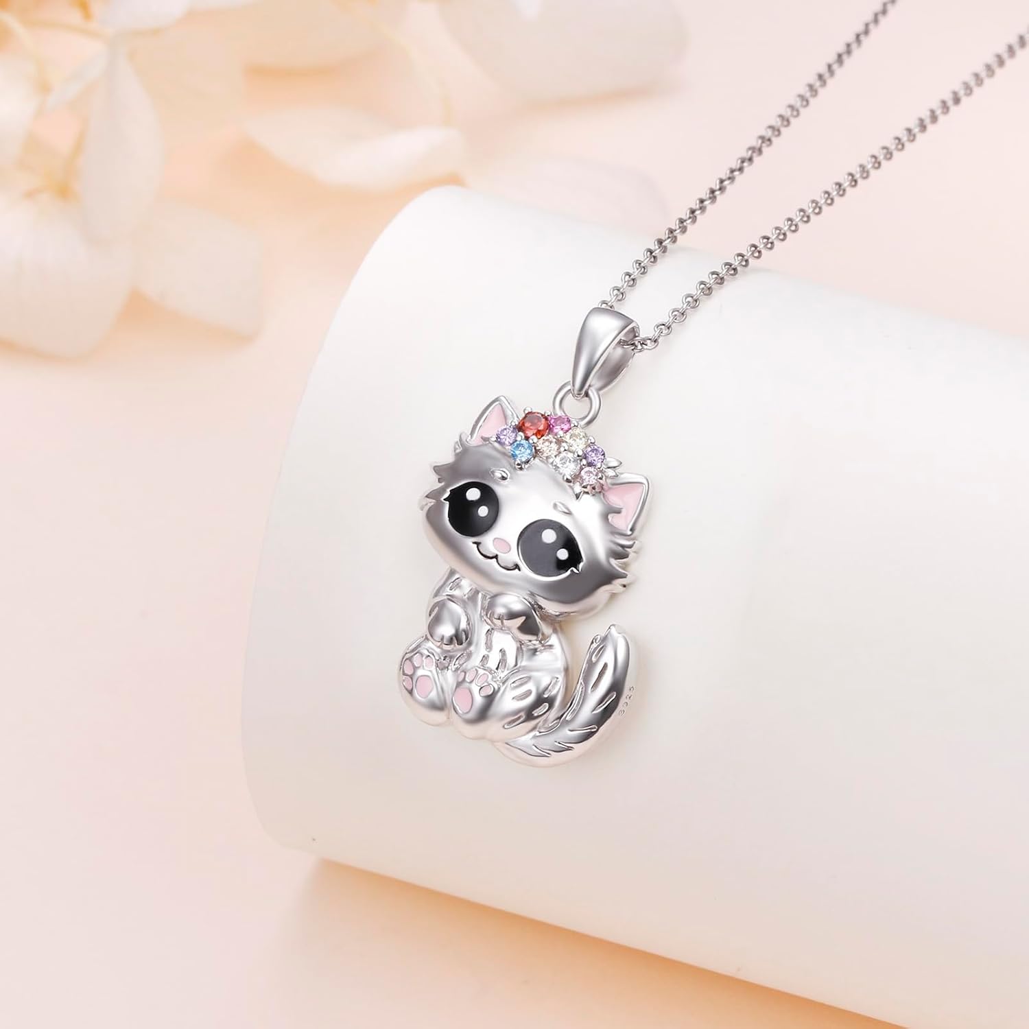 DAOCHONG S925 Sterling Silver Rabbit Cat Bunny Pendant Necklace for Women Jewelry - Image 4