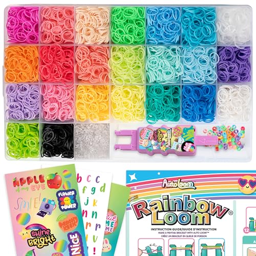 Rainbow Loom: 9,000 Bands AutoLoom Creation Case with 50 Beads & 3 Sticker Sheets – DIY Bracelet & Jewelry Making Kit for Kids 7+