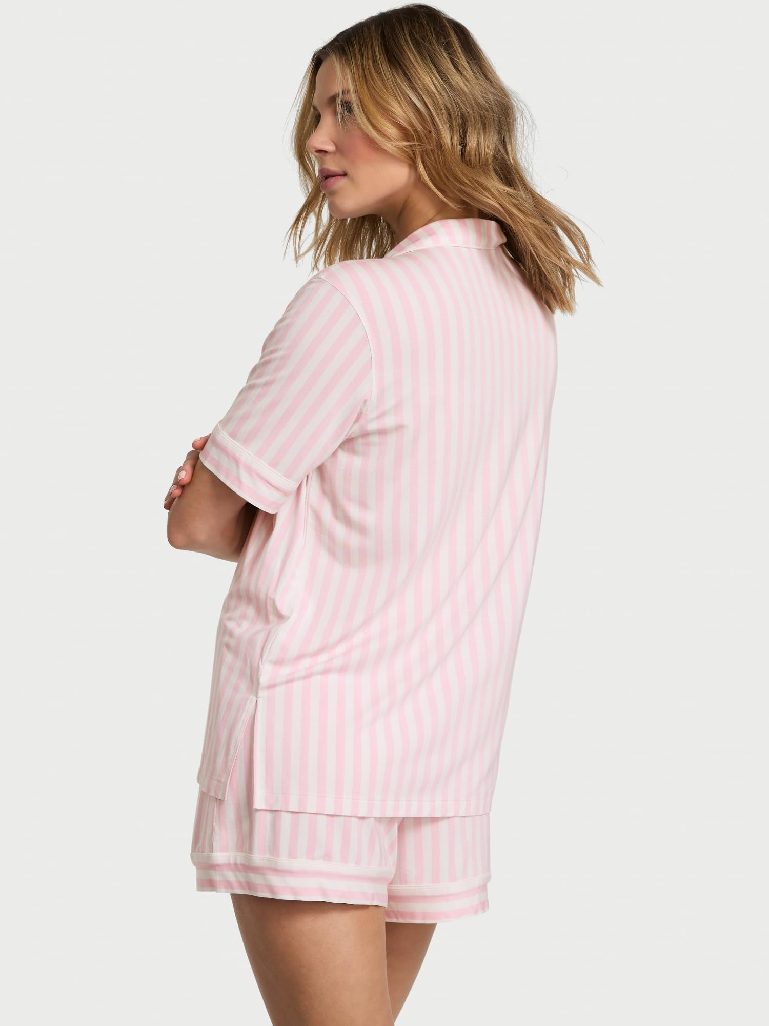 Victoria's Secret Conjunto de pijama de modal, camisa de manga corta con botones y pantalones cortos, ropa de dormir para mujer (XS-XXL)
