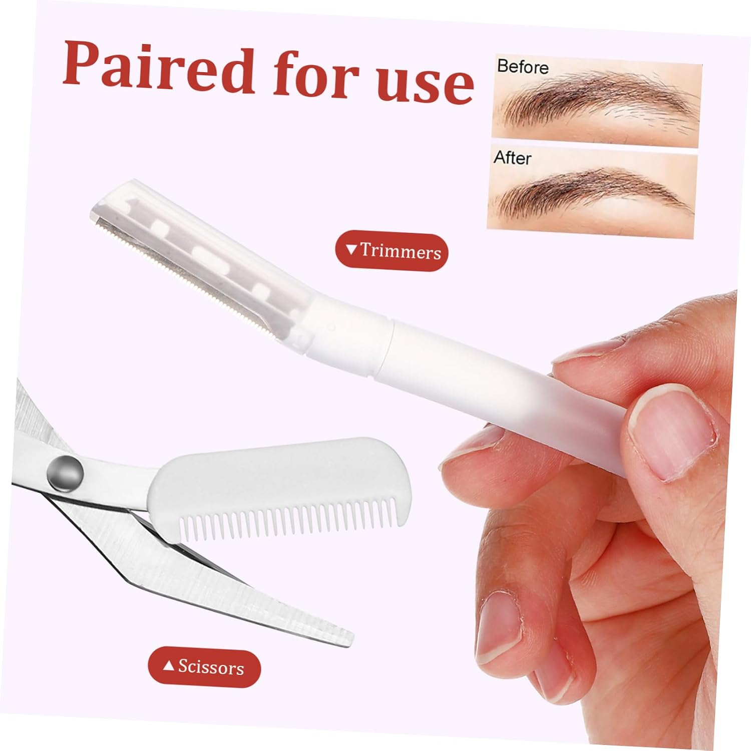 FOMIYES 3sets One Eyebrow Grooming Kit Razor Scissors Trimmer for Women Fashionable Beauty Tool