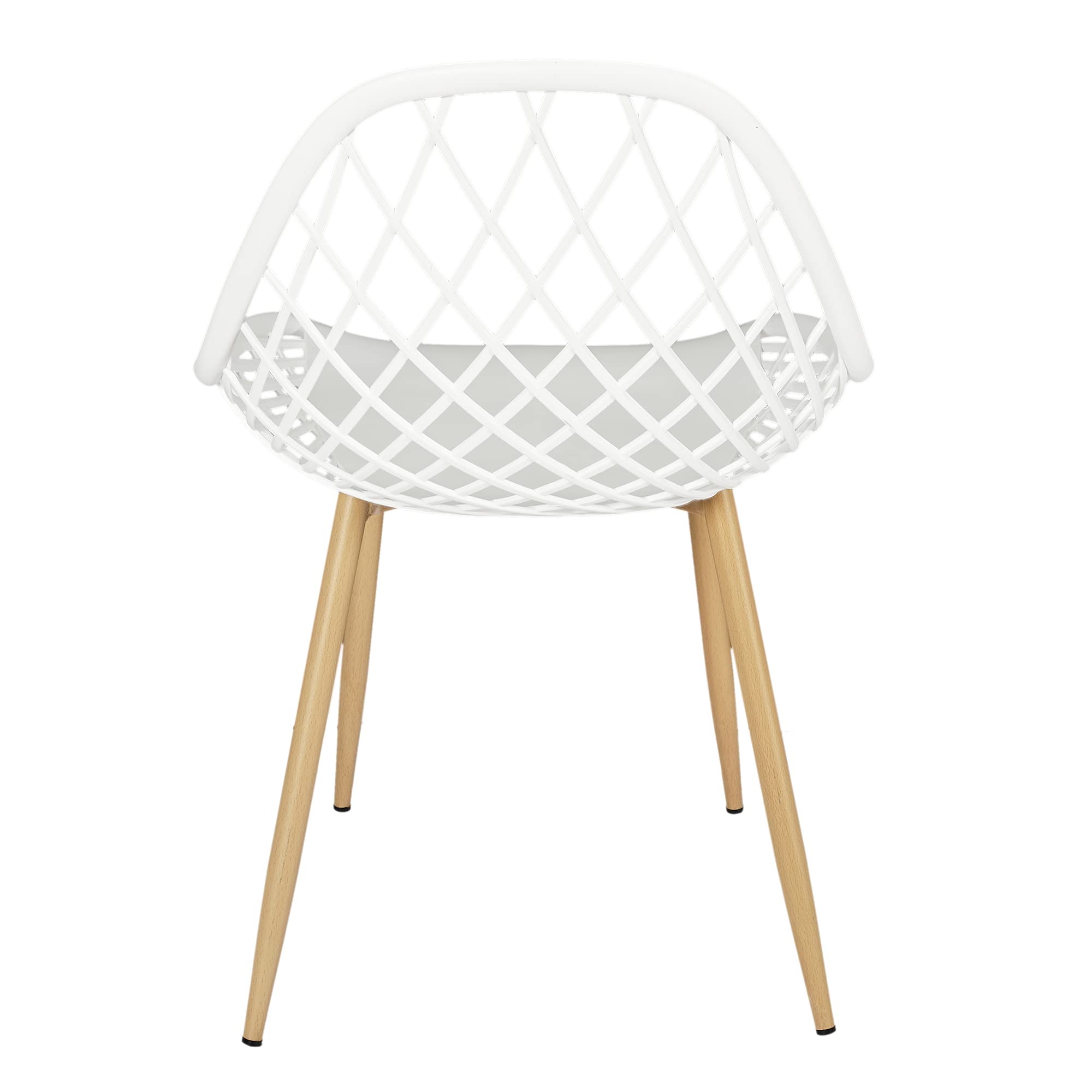 HOME DECO FACTORY Pack de 4 Sillas Malaga Interior y Exterior Blanco