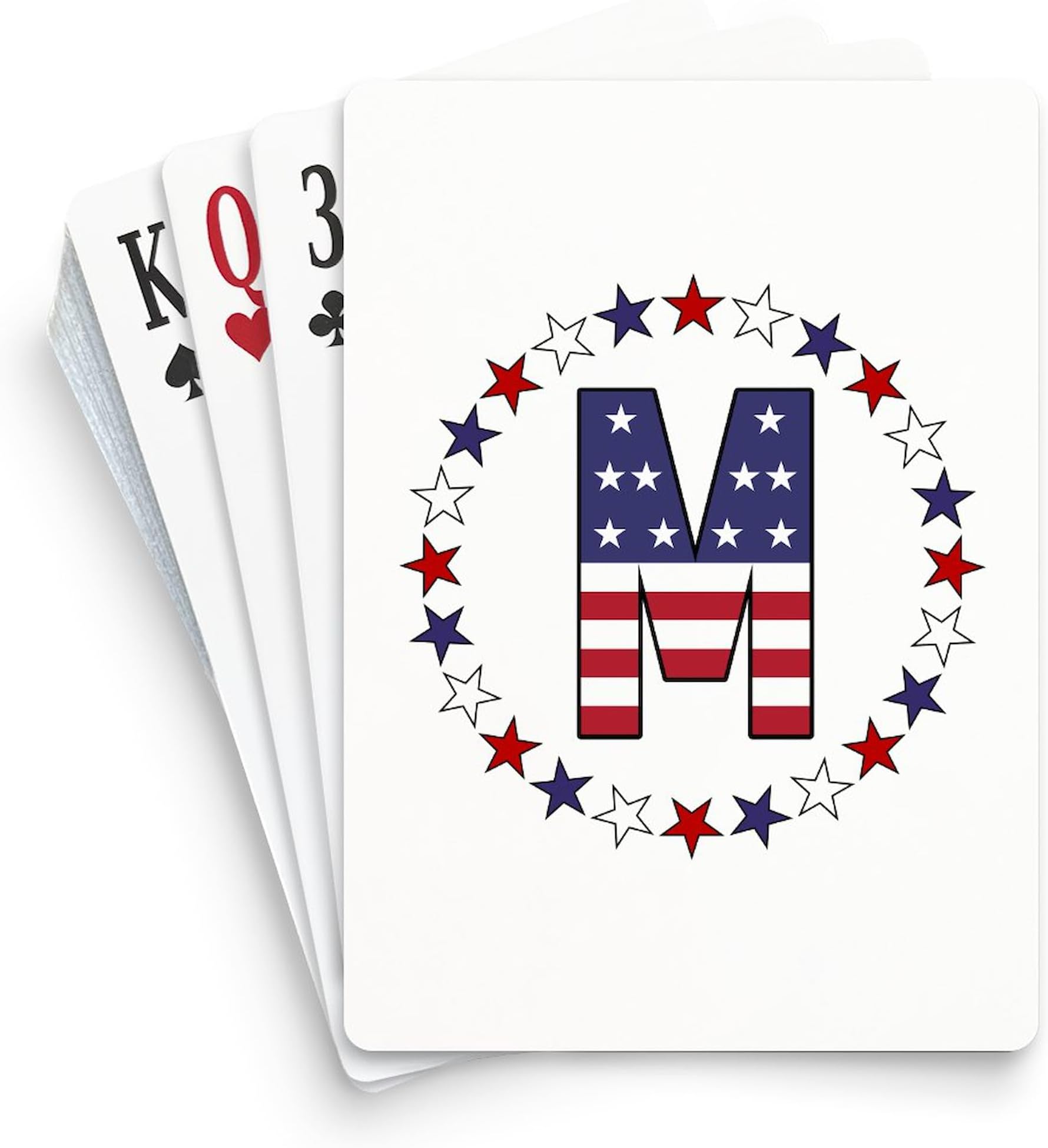 CafePress Monogram M Patriotic Standard Size Playing Cards