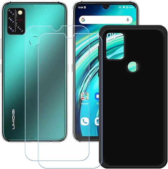 Amazon Com Fzzszs Case For Umidigi Pro 21 2 Pack Tempered Glass Screen Protector Protective Film Slim Black Soft Gel Tpu Silicone Protection Case Cover For Umidigi Pro 21 6 3