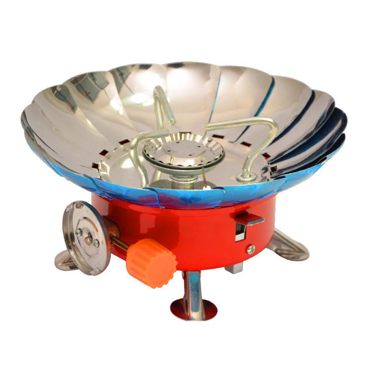 Réchaud à gaz de camping coupe-vent pliable avec allumage pour la randonnée