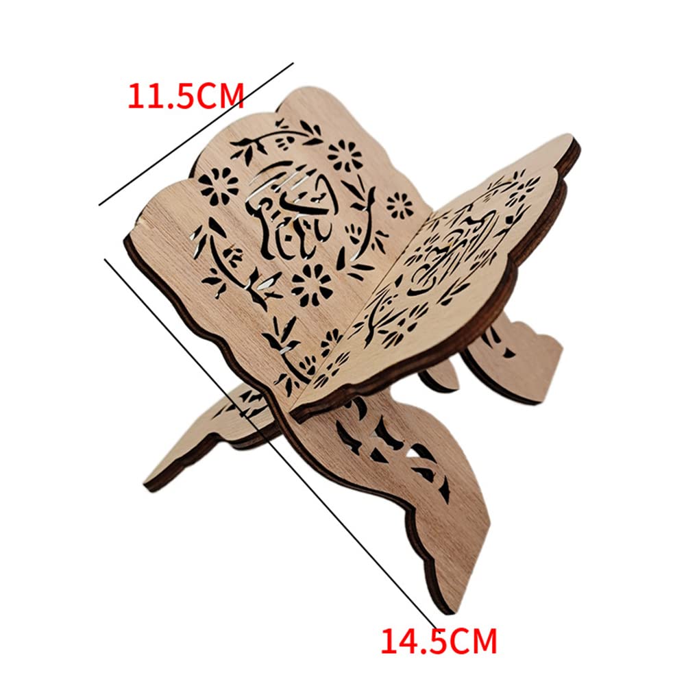 Supporto Per Libro In Legno Piegevole Per Corano | Decorazione Islamica Con Motivi Eid | 15x15 Cm | Ideale Per Ramadan - Foto 9