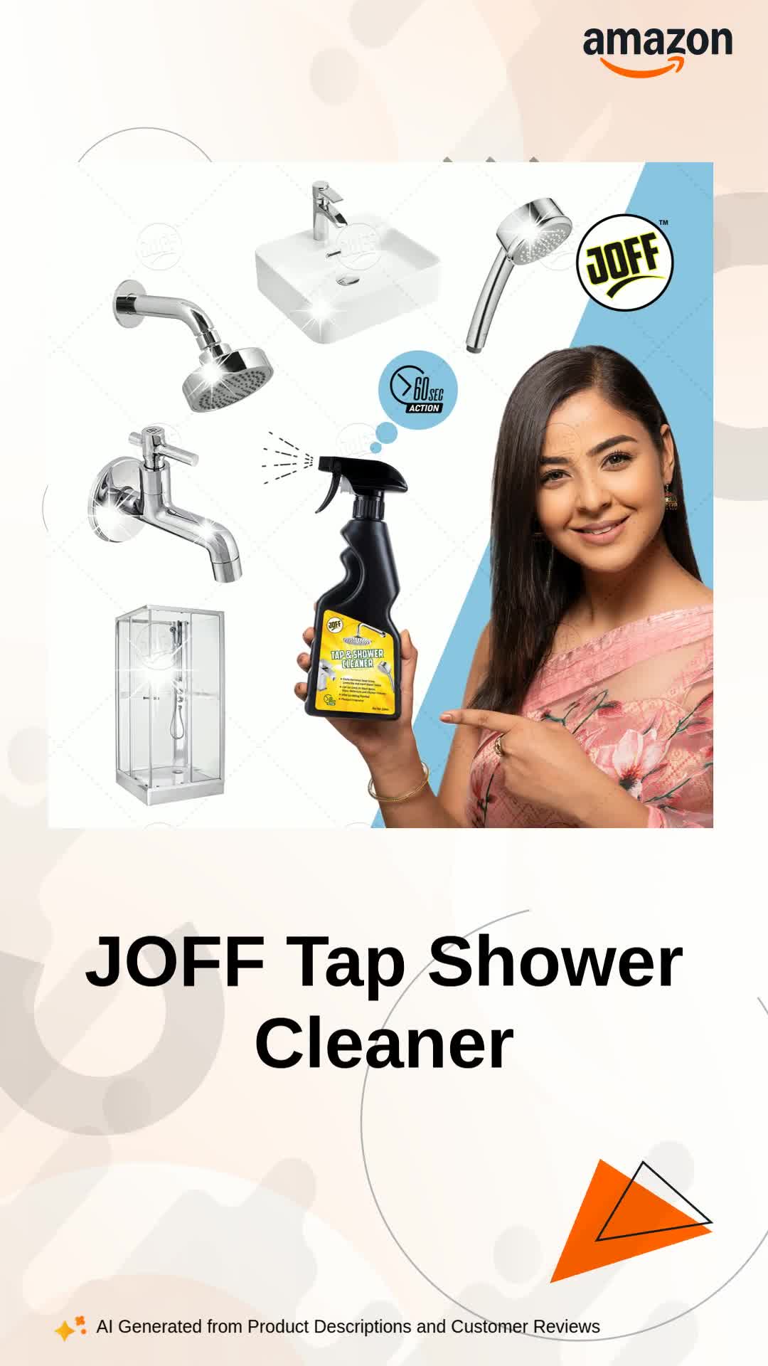 JOFF Tap & Shower Cleaner – 250ml | Instantly Removes Limescale