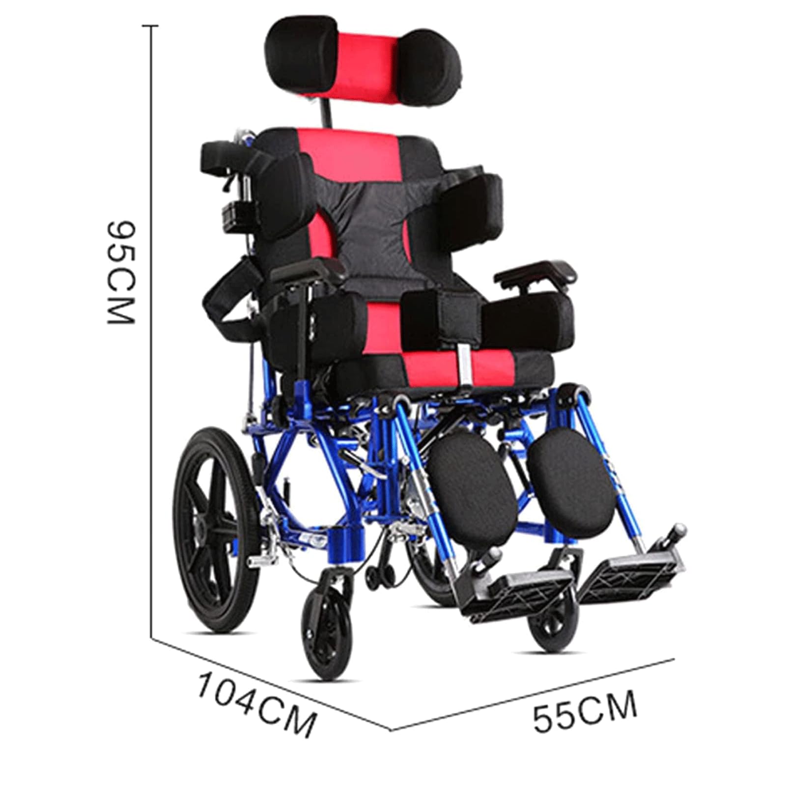 Silla De Ruedas Manual Plegable para Adultos/Niños Silla De Ruedas De Transporte Silla De Ruedas Reclinable Ultraligera con Respaldo Alto Y Rueda Trasera Antideslizante,36cm Seat