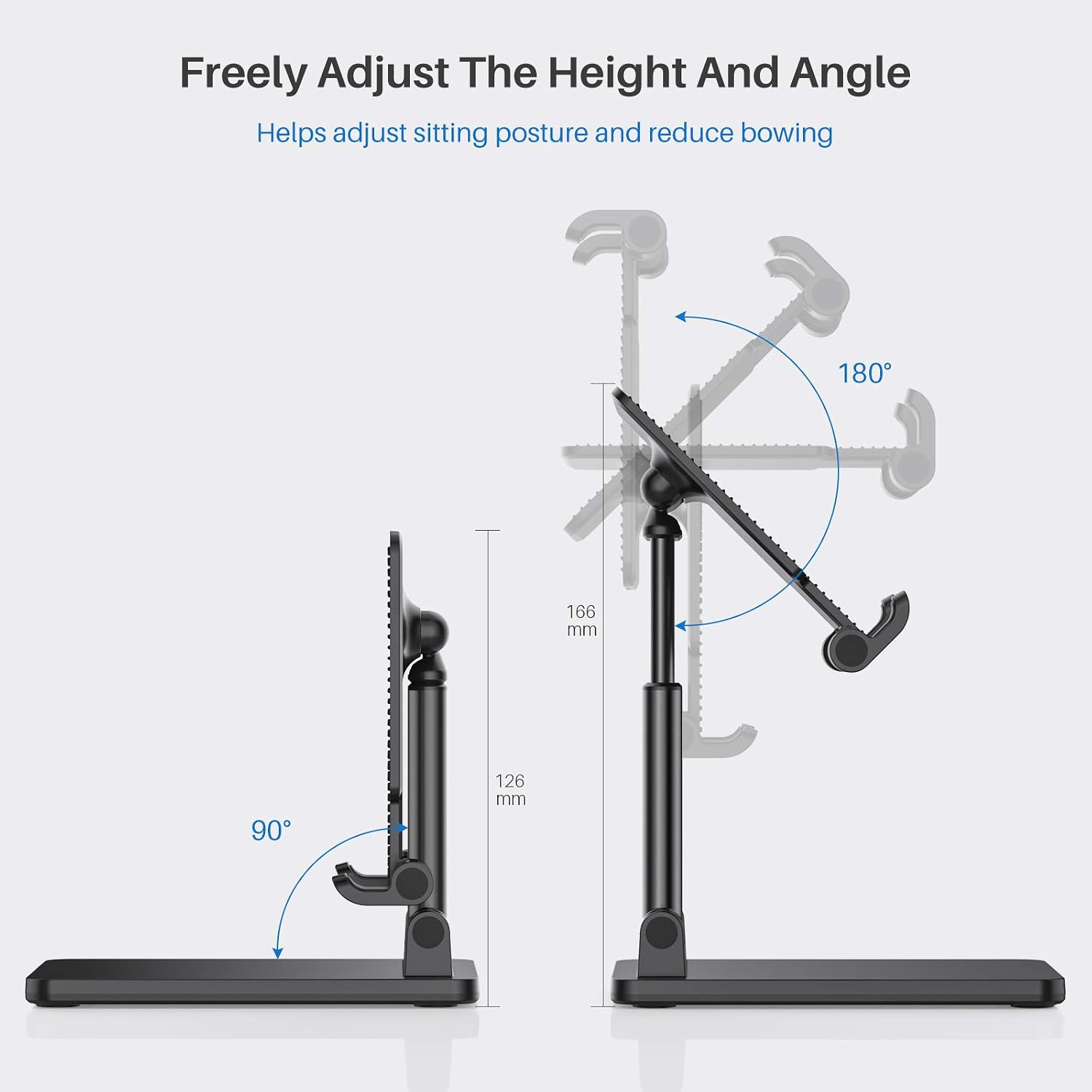 Yootech [2 Pack] Tablet Stand, Adjustable&Foldable Desktop iPad Stand Holder, Compatible with 2021 iPad Mini 6 Air Pro, Samsung and Kindle Tablets, Switch, Portable Monitor, Phones(4-11inch Max)