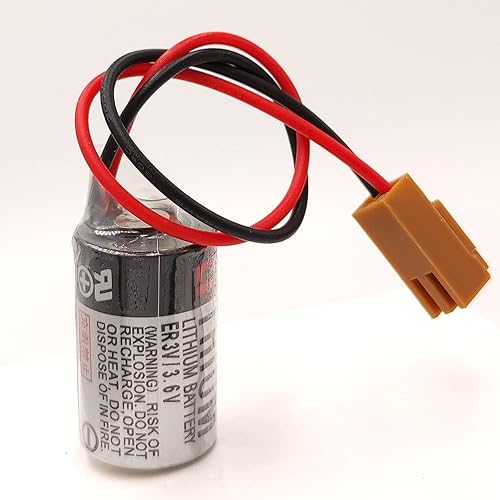 Miniatura 2 de 10 baterías de litio KUANMAI ER3V/3.6V PLC para batería CNC JZSP-BA01 con enchufe marrón