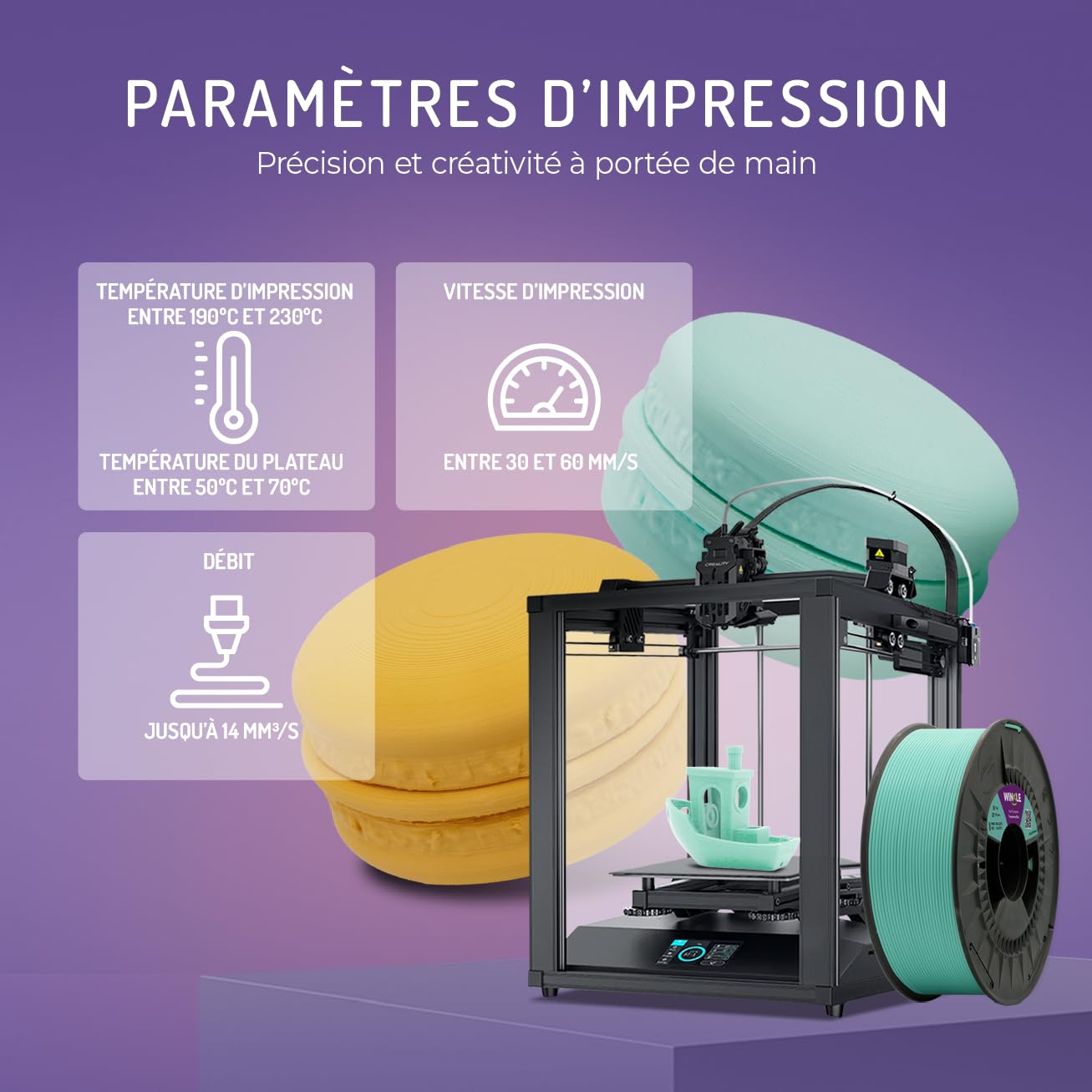 WINKLE Filament PLA HD Pastel 1.75mm Lila Doux 1kg, Filament Imprimante 3D | Matériaux d'impression 3D en Filament pour Impression 3D, Précision Dimensionnelle +/- 0.03mm