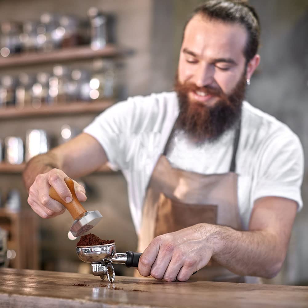 Vicloon Prensador de café,51mm Tamper de Acero Inoxidable,201 Acero Inoxidable Premium Tamper con Base de Silicona,Café Tamper,Se Utiliza para Prensar Espresso, Imprescindible para Los Baristas