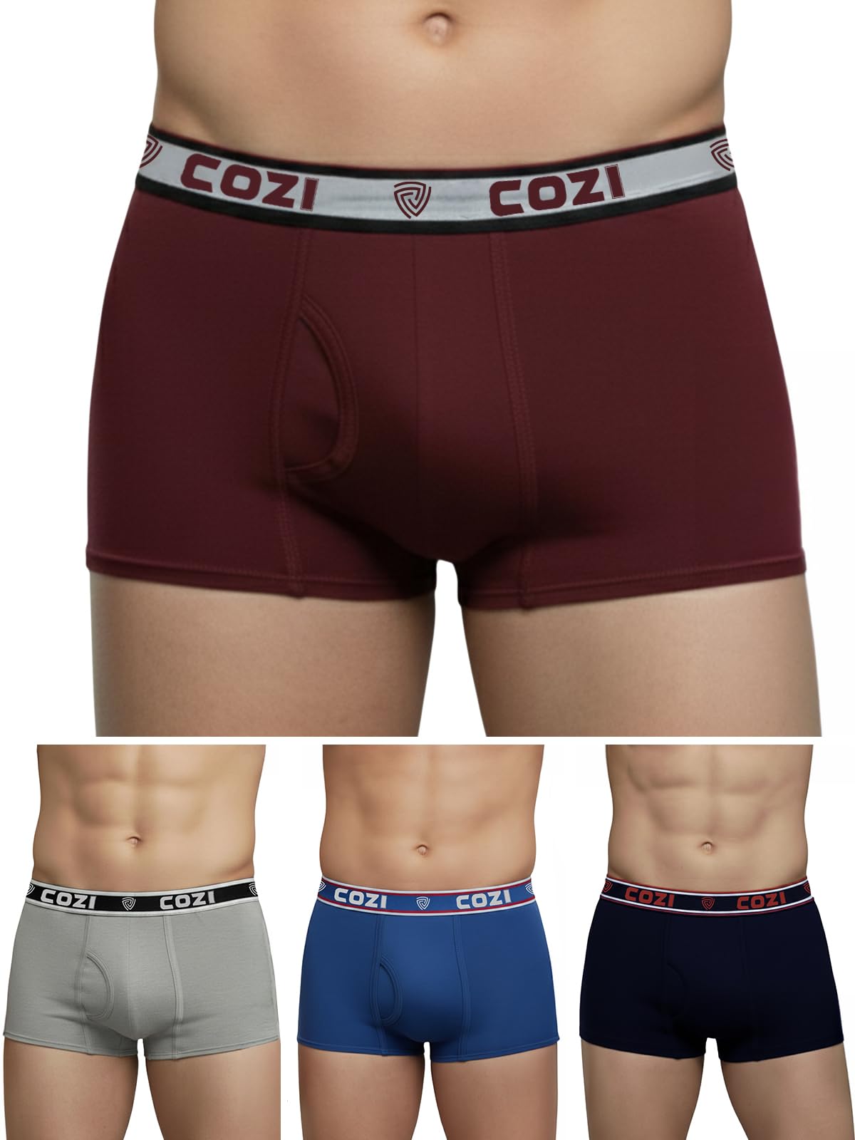 lux cozi Mens 100% Cotton Solid Mini Trunk | Mini Trunk Underwear for Men | Color and Print May Vary |Mini Trunk for Men Pack of 4-picture-23