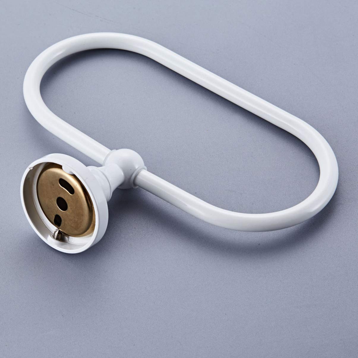 IMIKEYA Wand-Montiert Handtuch Ring Edelstahl Handtuch Haken Moderne Hand Halter für Bad Küche Weiß