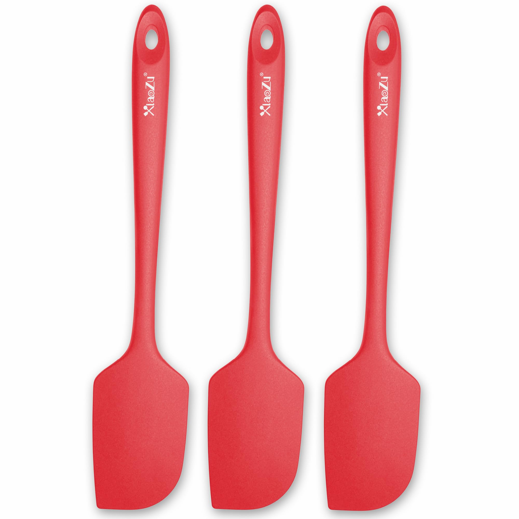 3 Pack Large Silicone Spatula for Kitchen,600°F Heat Resistant Rubber Spatulas for Baking,Cooking, Scraping,and Mixing,Non Stick Kitchen Utensils, BPA Free, 11.2 in (red)