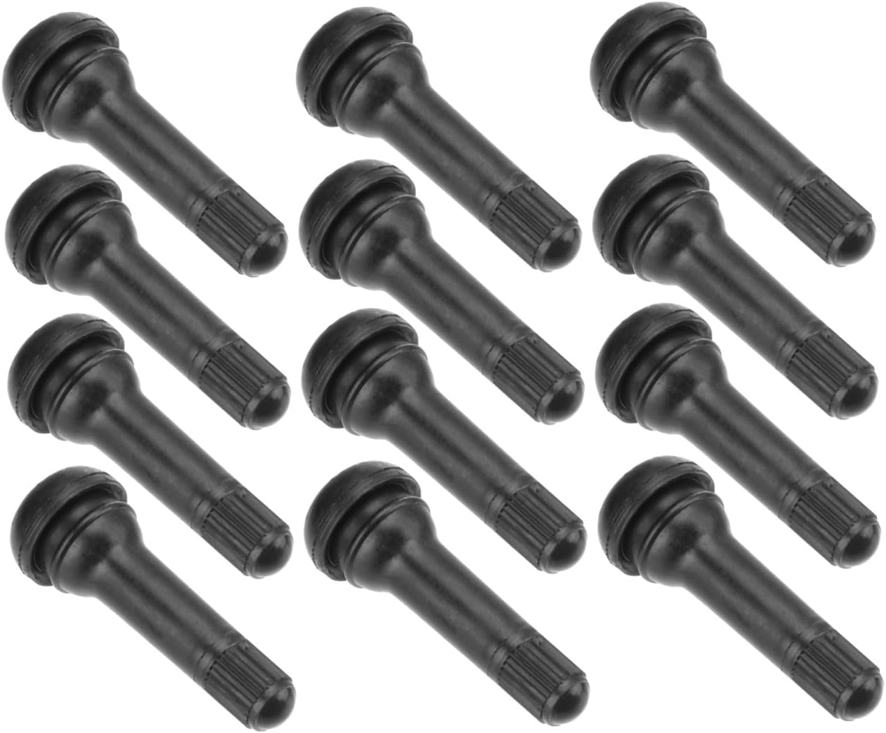 GARVALON 100pcs Car Tire Valve Stem Caps Tubeless Tyre Air Valve Stems Natural Rubber and Zinc Alloy