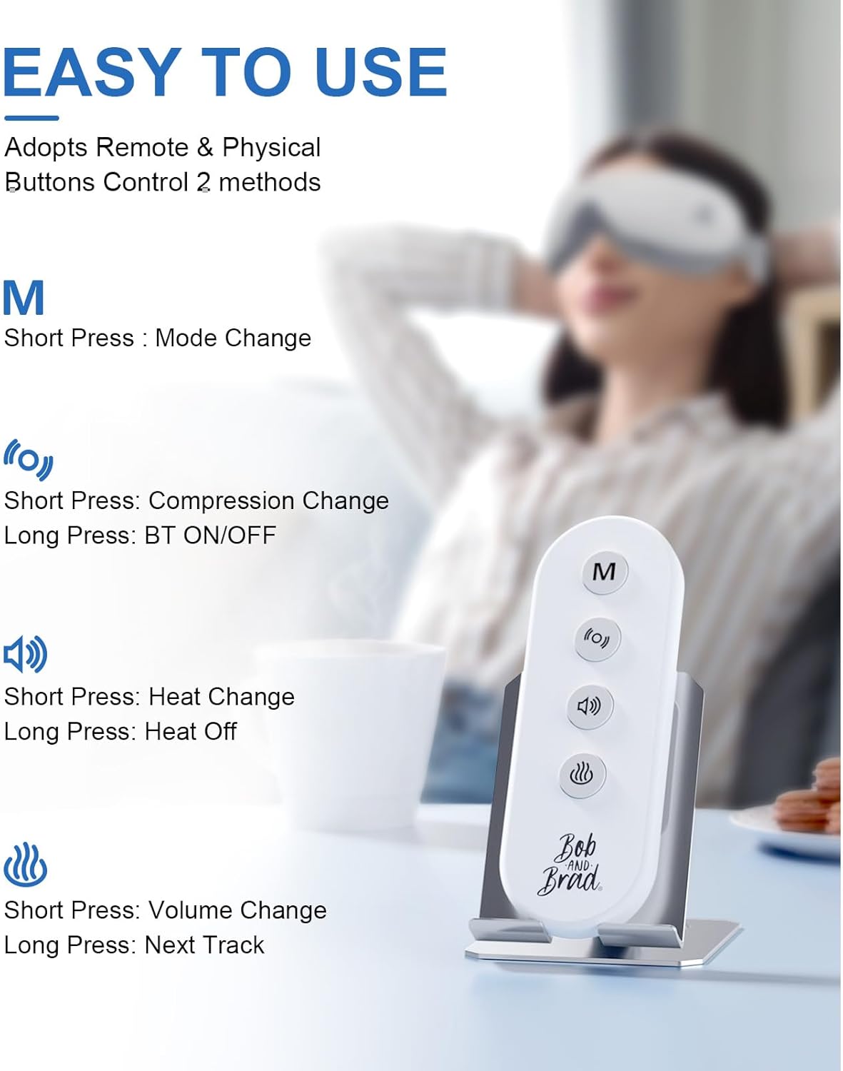 BOB AND BRAD Heated Eye Massager and Eye Massager with Heat and Cooling