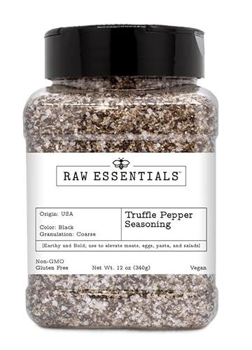 Condimento de pimienta de trufa Mezcla terrosa y atrevida Uso para elevar carnes, huevos, pasta y ensaladas Sin OMG, sin gluten, vegano Botella