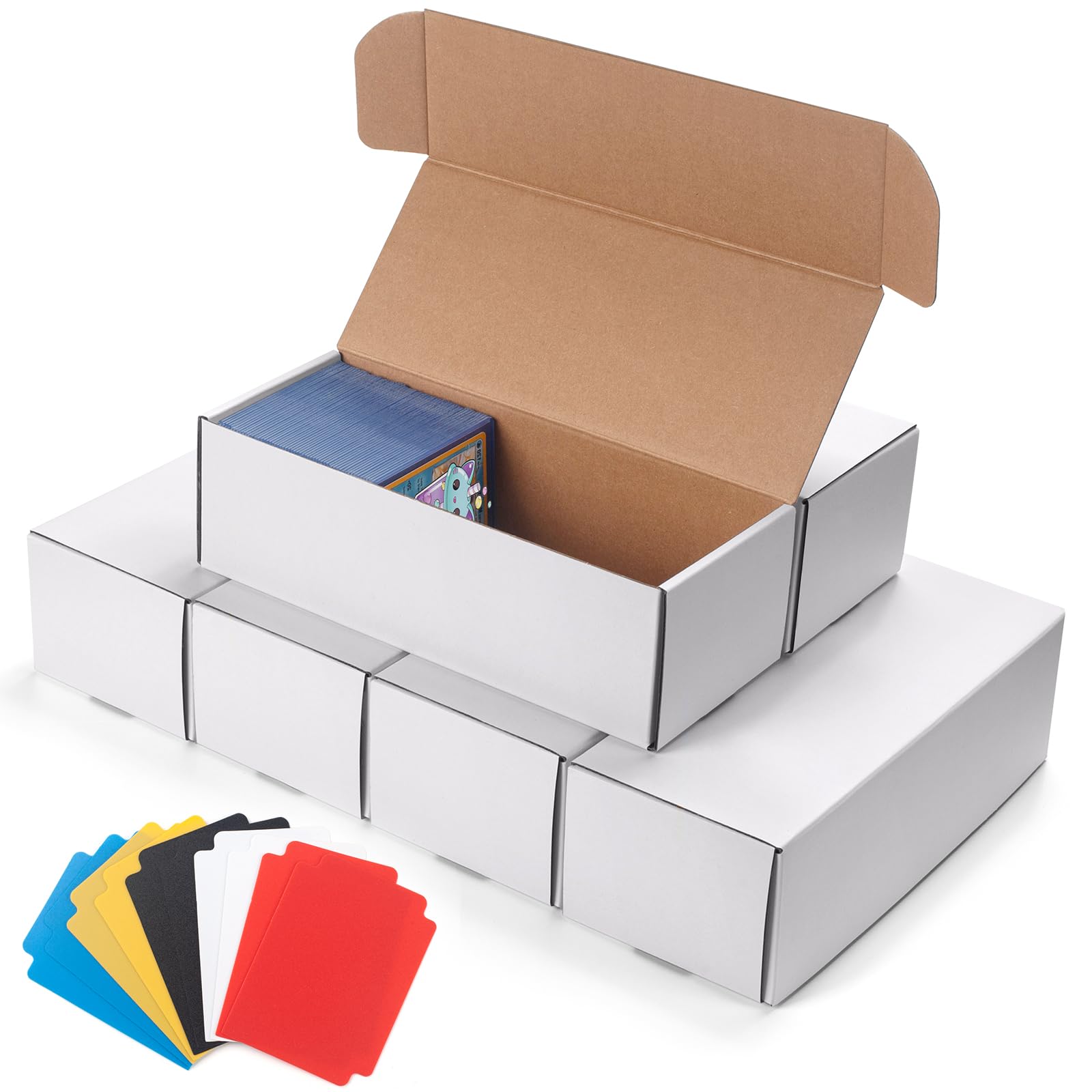 Storage Box For Toploader,6 Pack Trading Card Storage Box,Card Storage Box Cardboard,Sports Game Card Collector Boxes,Playing Card Case,Large For Toploaders 900 PC,For Toploader Standard Card