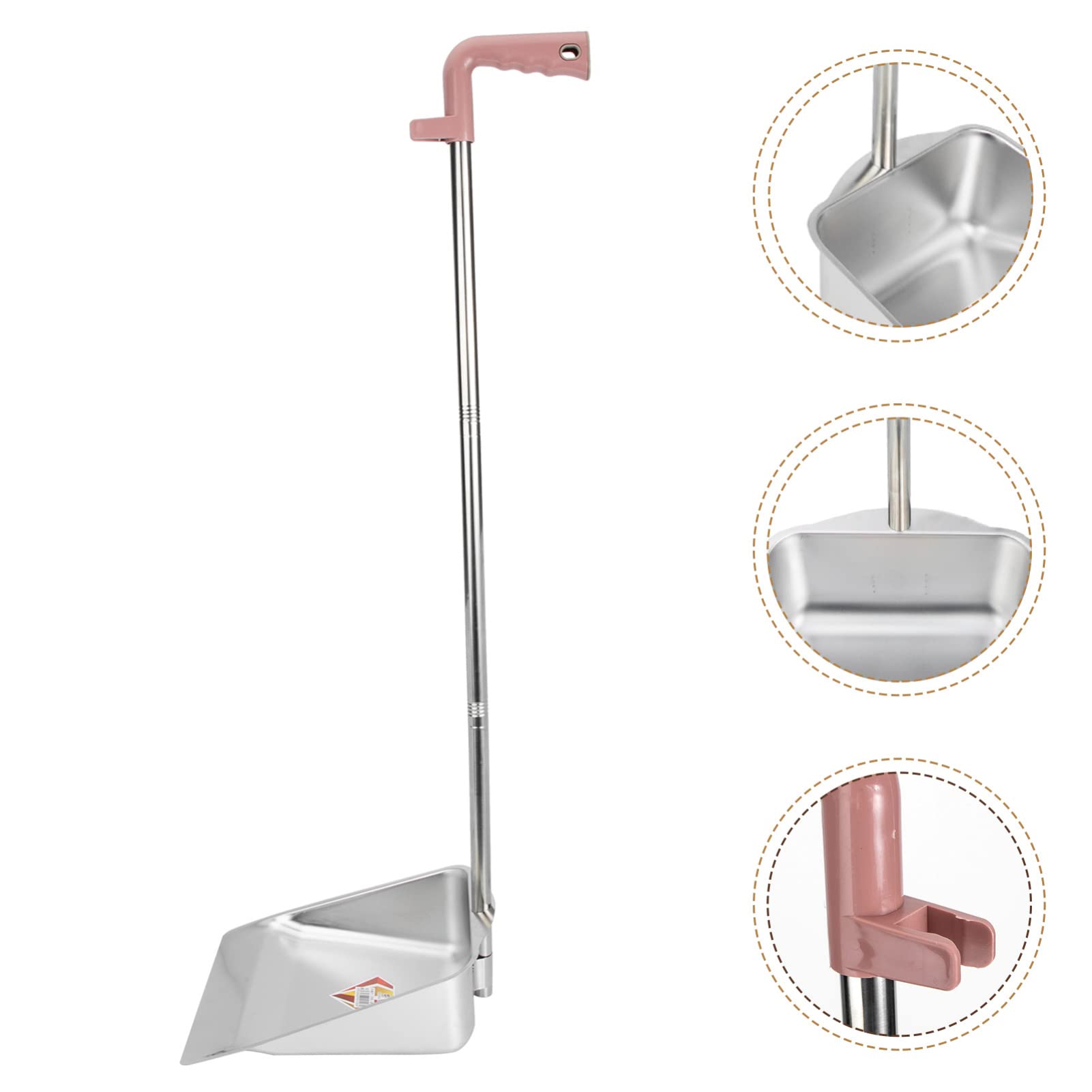 Zerodeko Paletta Per Spazzatura in Acciaio Inox Con Manico Lungo 34 Pollici Strumento Di Pulizia Resistente Per Casa Ufficio E Garage Design Ergonomico E Antiruggine