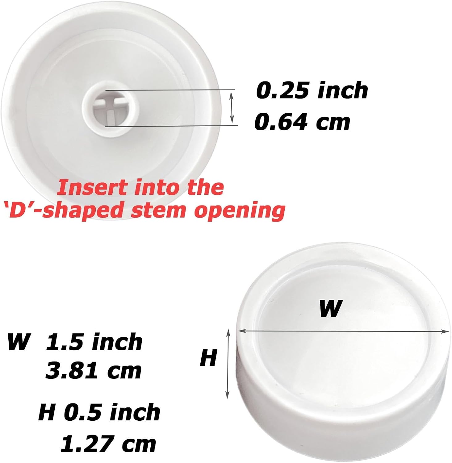 26115-W Knobs,Turn The knob of The Device, White (3)