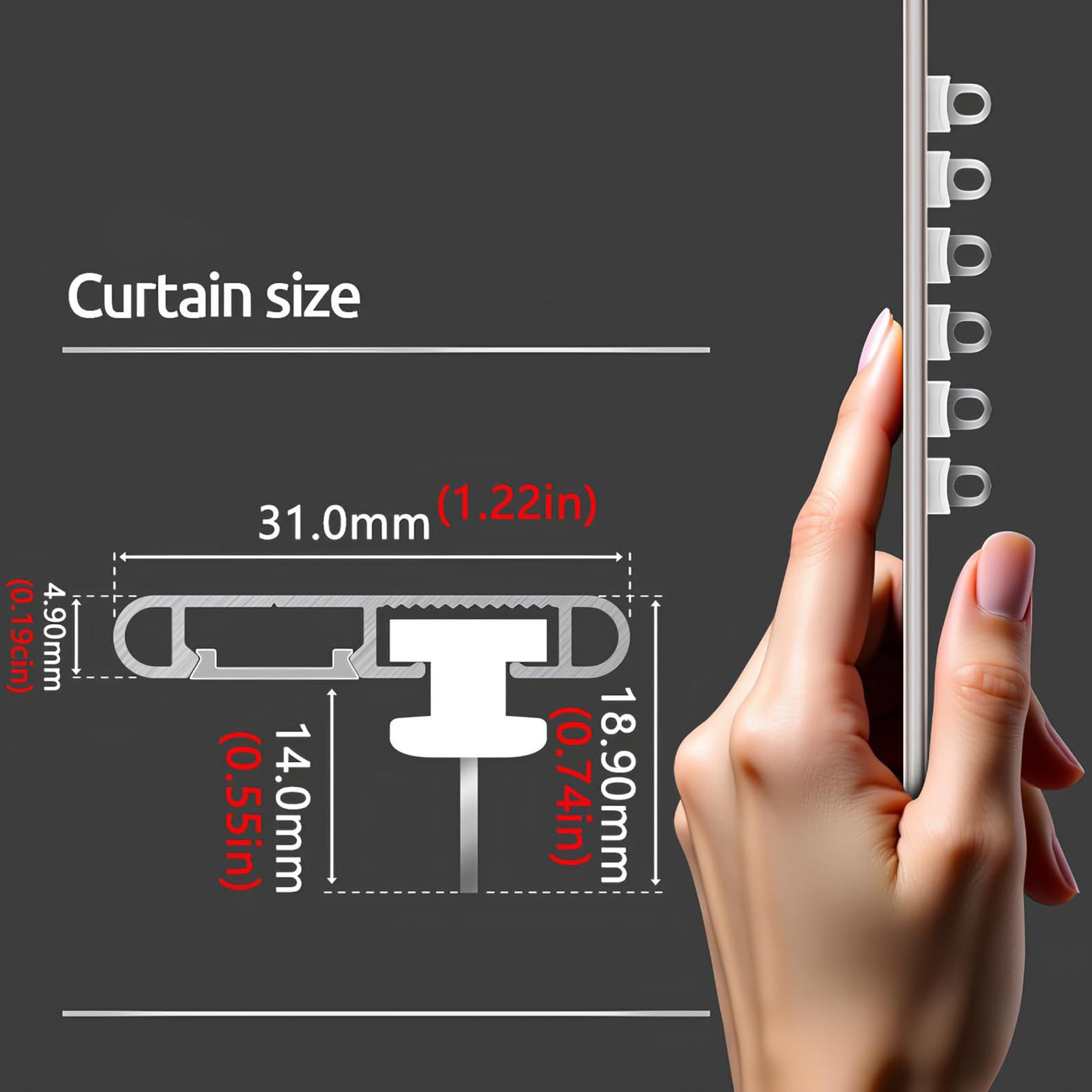 UltraThin montowany na ścianie aluminiowy zestaw gąsienic do przesuwnych przegródek i szafy 250 cm, biały, idealny do sypialni i przestrzeni prysznicowych