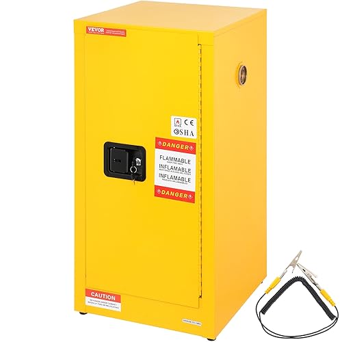 VEVOR Armario de seguridad inflamable, acero galvanizado, dimensiones (alto x ancho x profundidad) 18 x 18 x 35.4 pulgadas (18.1 x 18.1 x 35.4in),