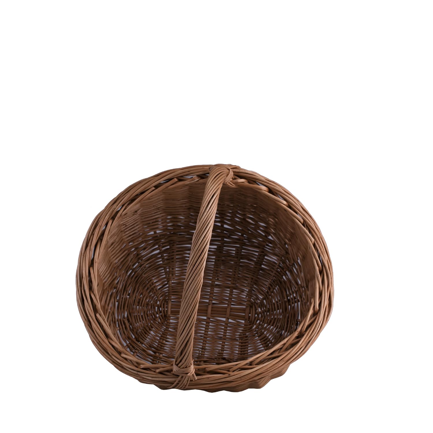 Cesta de mimbre, Cesta con asa, Cesta góndola de mimbre, Cesta ovalada de boda, cesta para todas las ocasiones (Naturel_1)