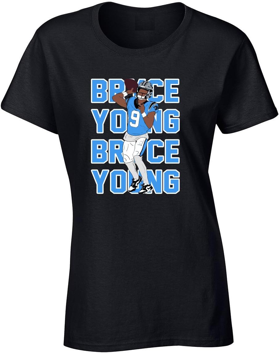 Black Carolina Bryce Young Text Pic Womens T-Shirt