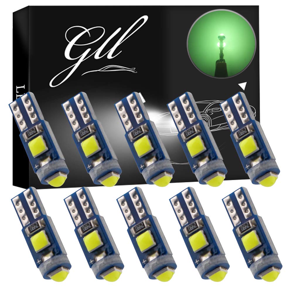10 Lampadine LED T5 W3W Verde Per Auto - Sostituzione Luci Cruscotto, 12V, 160LM, 0.7W - Foto 8
