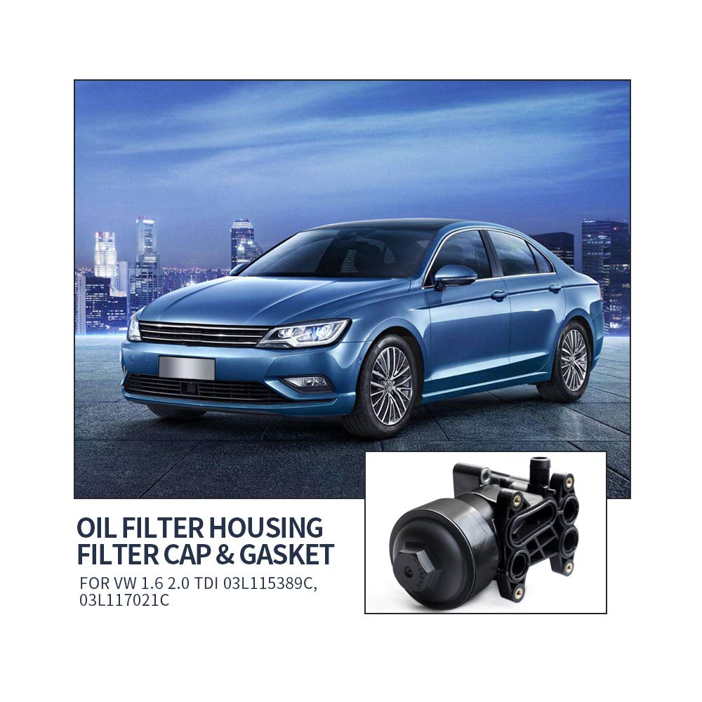 Hoypeyfiy Boîtier de filtre à huile avec bouchon et joint pour automobile